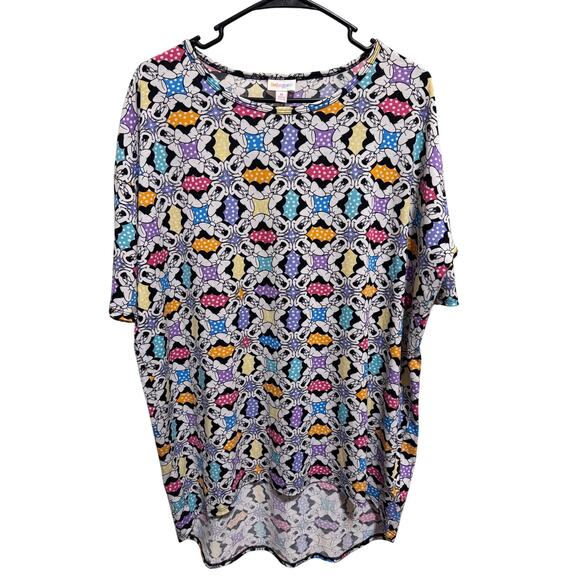 LuLaRoe Disney Minnie Mouse Colorful Tunic Shirt High Low Hem Sz M - Picture 1 of 10